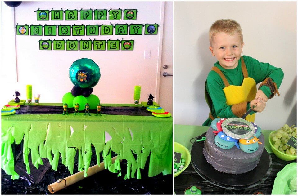 Ninja Turtles Party Cake Area