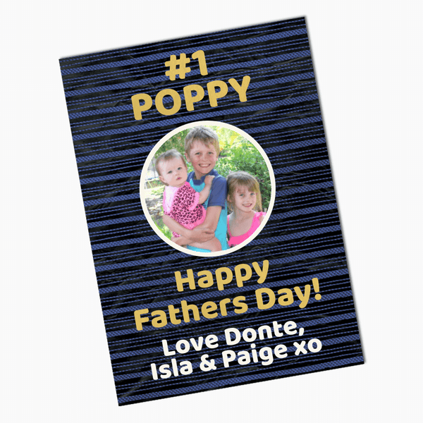Number 1 Poppy Fathers Day Gift Poster with Photo