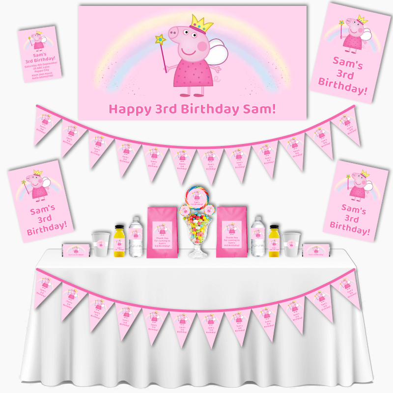 Peppa Pig Fairy Princess Birthday Party Decorations