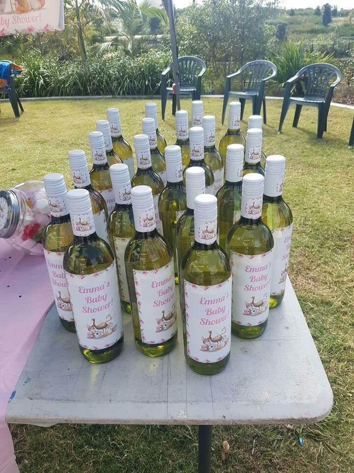 Personalised Baby Shower Wine Bottles