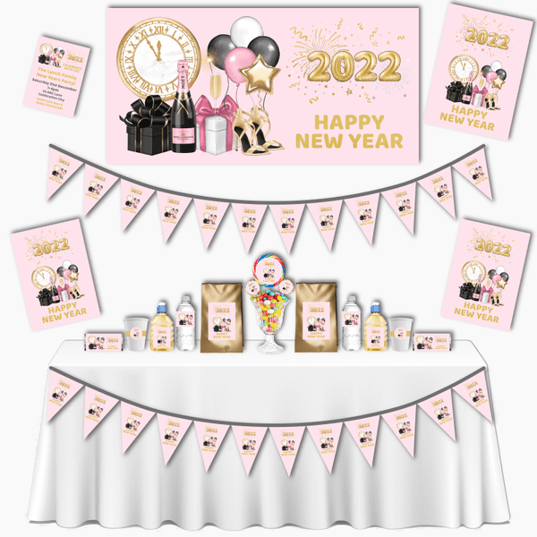 Pink, Black & Gold New Years Grand Party Pack