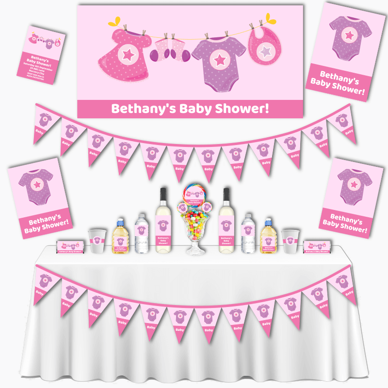 Pink & Purple Onesie Baby Shower Theme