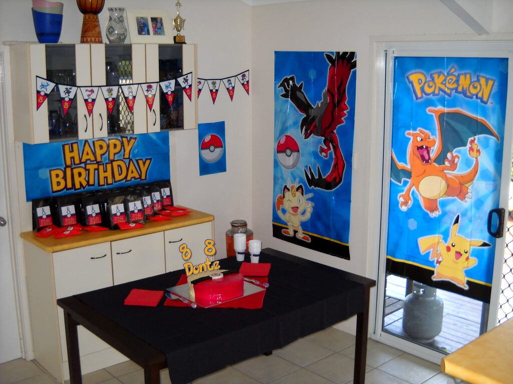 Party Decoration Ideas with Balloons - Office Furniture  Pokemon party  decorations, Pokemon birthday party, Pokemon party favors