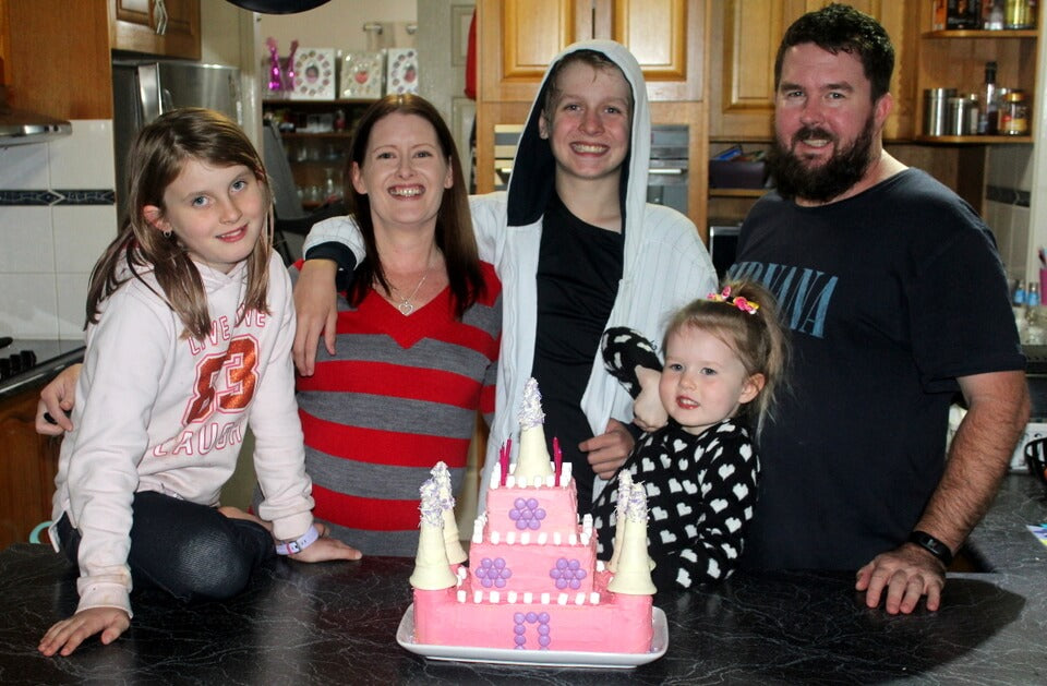 Princess Castle Cake - Family Photo