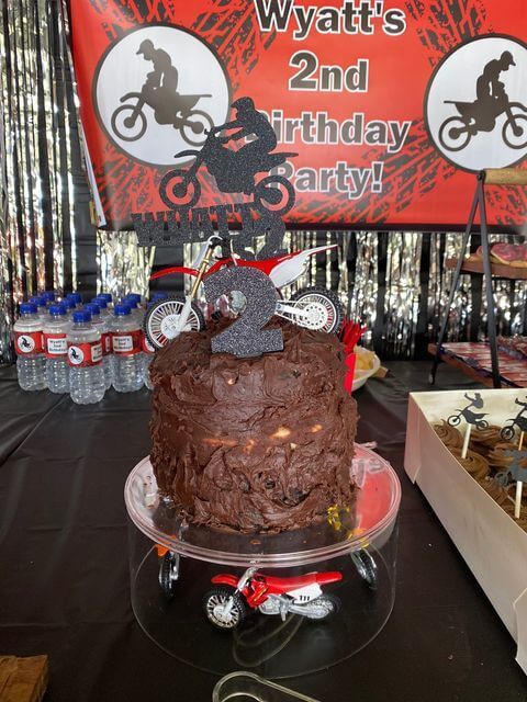 Red Motorbike Easy Birthday Cake