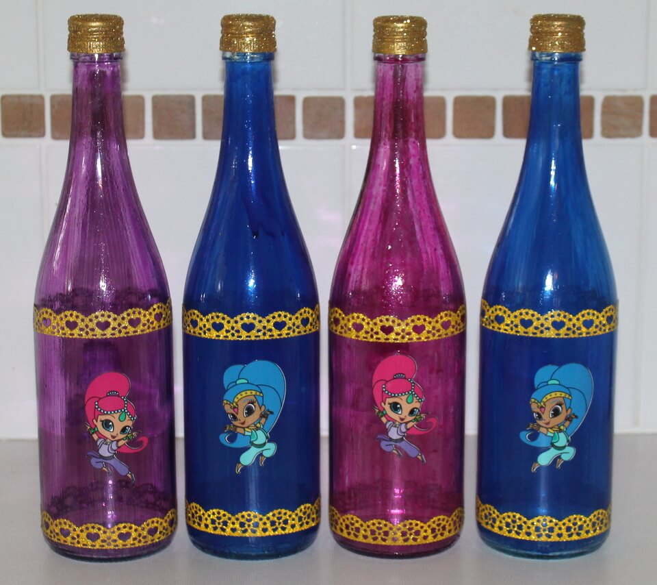 Shimmer and Shine DIY Wine Bottles