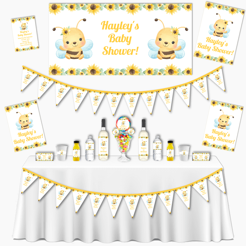 Sunflower & Honey Bee Baby Shower Decorations