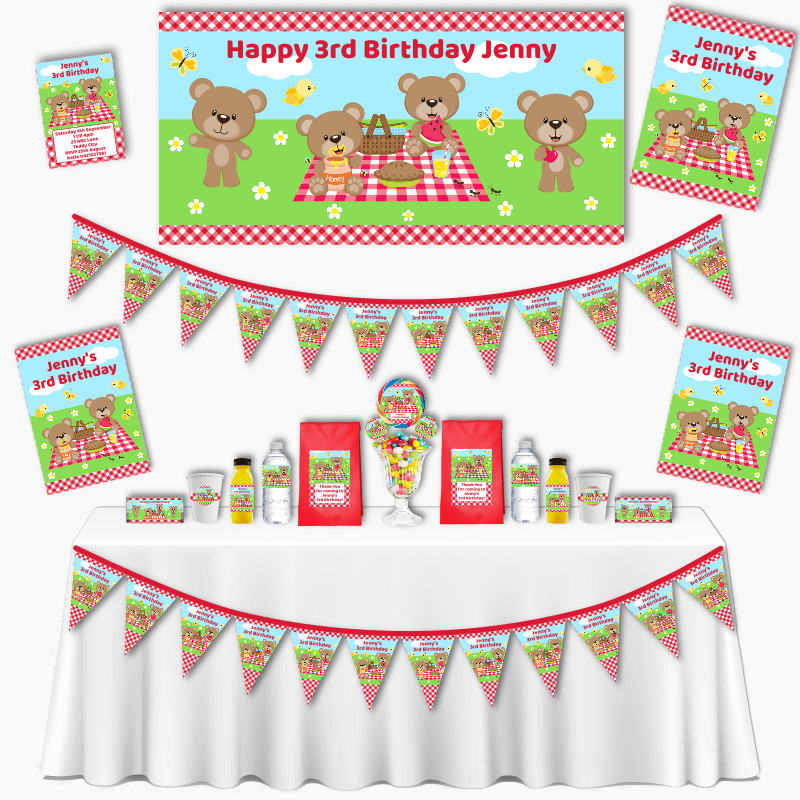 Personalised Teddy Bears Picnic Party Decorations