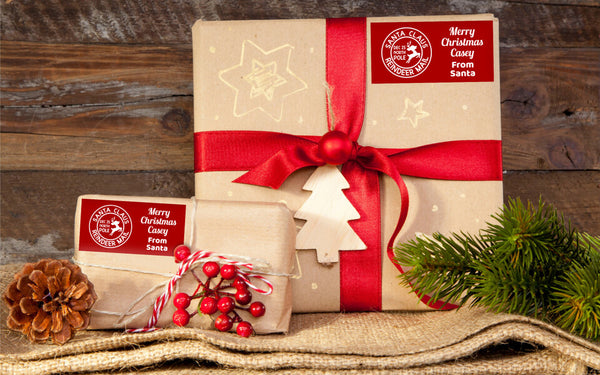 Traditional Christmas Gift Tag Labels