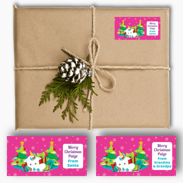 Girls Unicorn Christmas Gift Present Labels