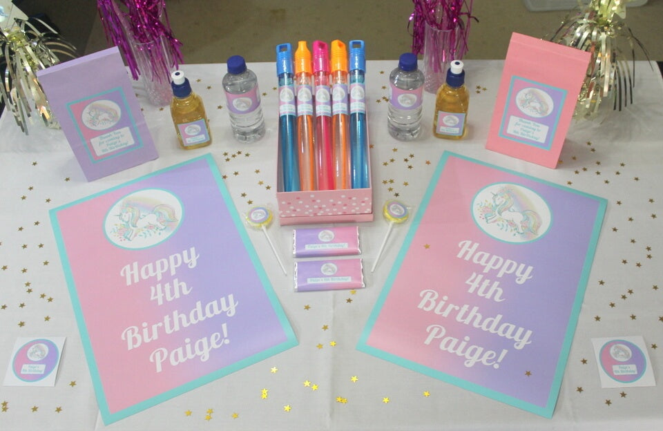  Unicorn 4th Birthday Party Decorations for Girls