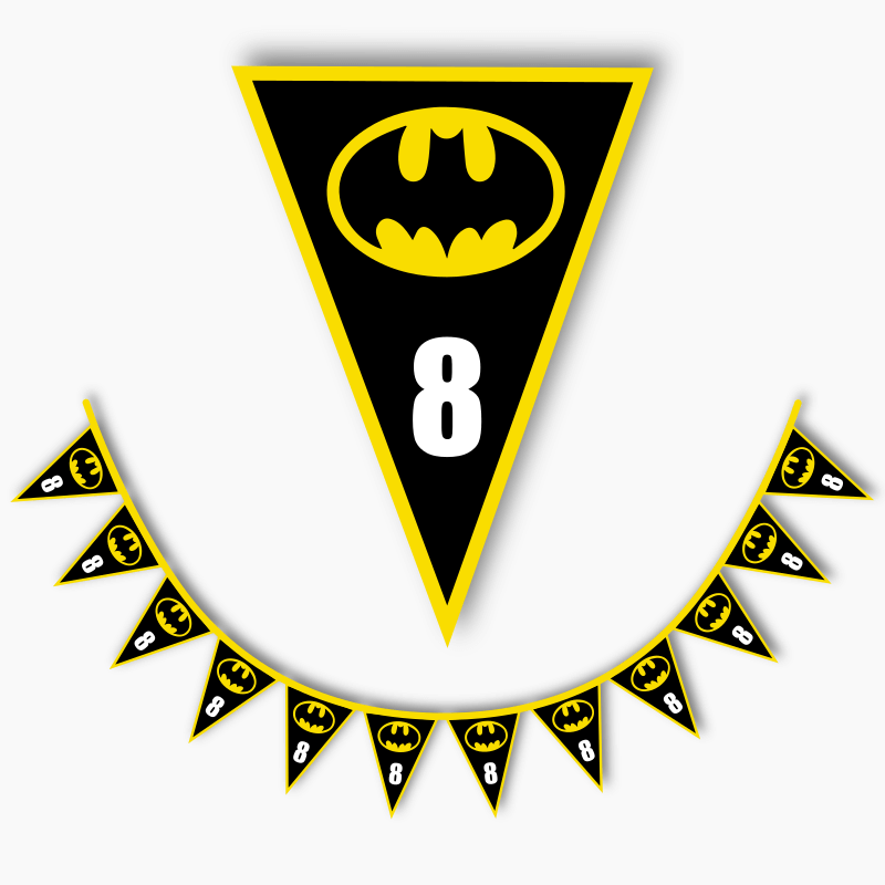 Personalised Batman Logo Birthday Party Flag Bunting