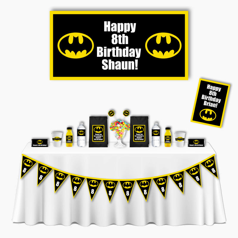 Personalised Deluxe Batman Logo Party Decorations Pack