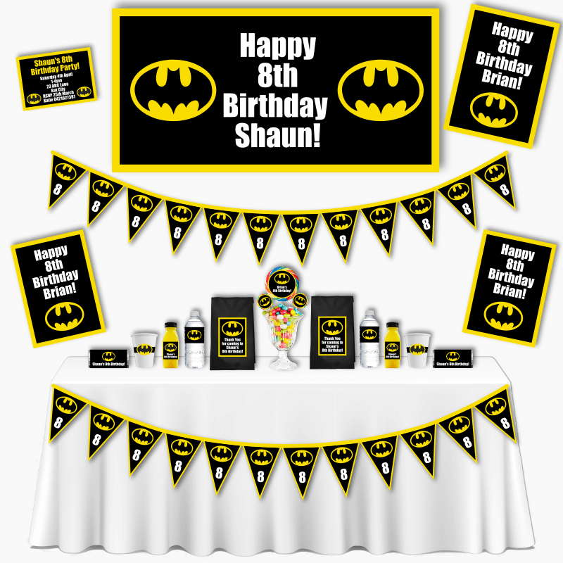 Personalised Grand Batman Logo Party Decorations Pack
