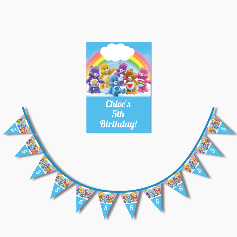 Get the Perfect Party Decor with Personalised Care Bears Bunting - Katie J  Design and Events