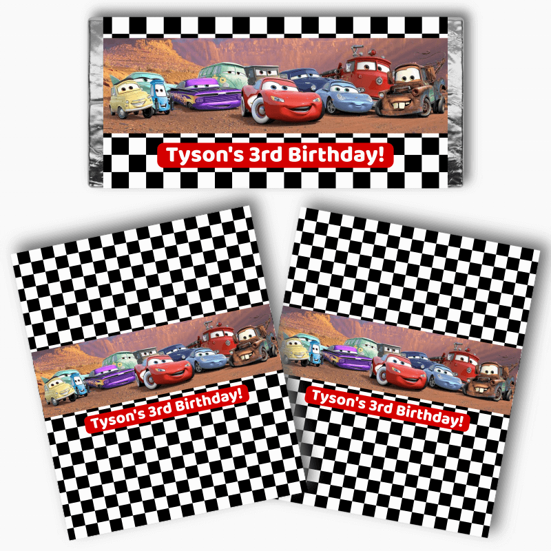 Personalised Cars Lightning McQueen Mini Chocolate Labels