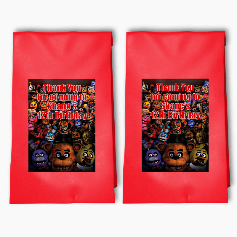 FNAF Party Bundle labels, FNAF Birthday Capri sun+Chip Bag+Water Bottle  Label, Five Nights at Freddy's bundle, 5 Nights Freddy's