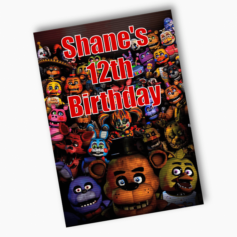 12 FNAF Personalize JUMBO STICKERS for Lollipops goody bags Five Nights  Freddy's