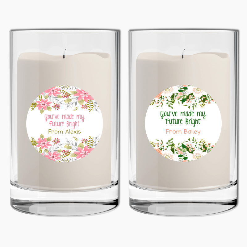 Custom Floral Scentsational Teacher Candle Gift Stickers - Katie