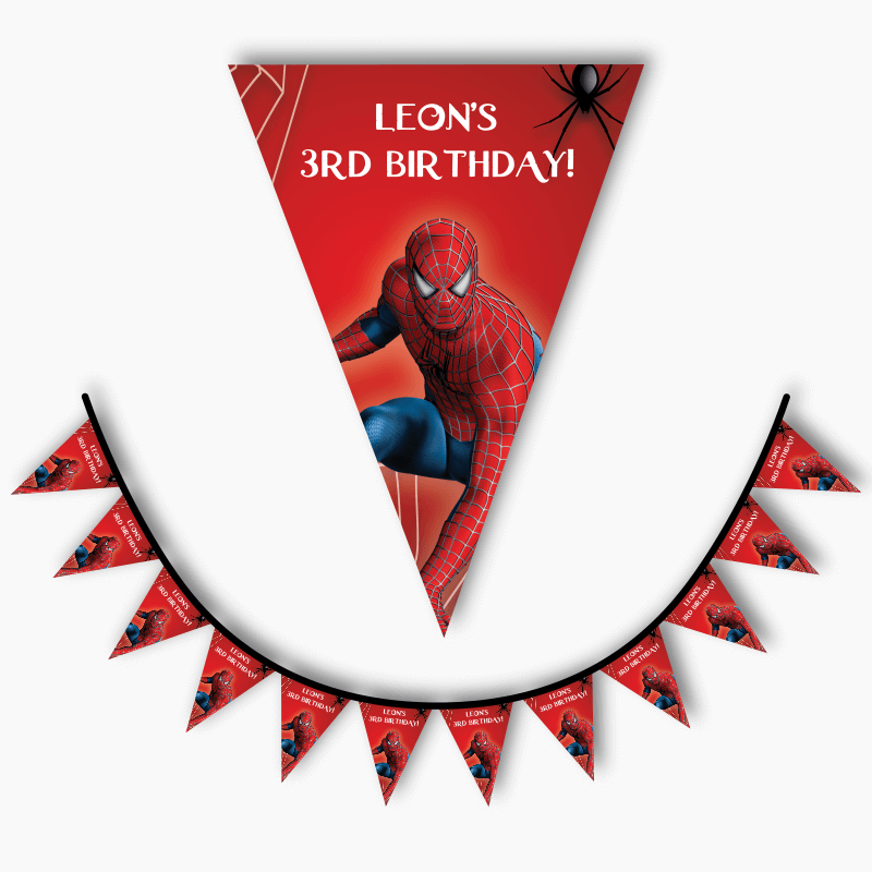 Personalised Spiderman Party Flag Bunting | Shop Now!