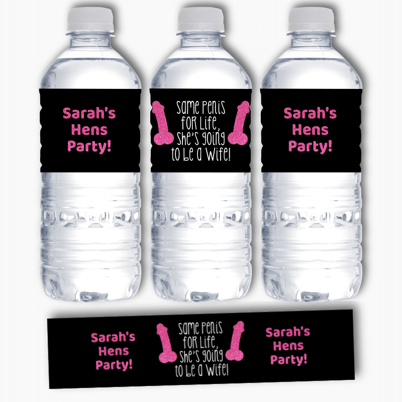 Cheeky Custom Same Penis for Life Hens Party Water Labels - Katie J  Design and Events