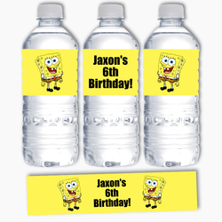 SpongeBob Water Bottle Labels, SpongeBob Bottle Labels, Water Labels,  SpongeBob Birthday Party, DIY - MakeMeDesign