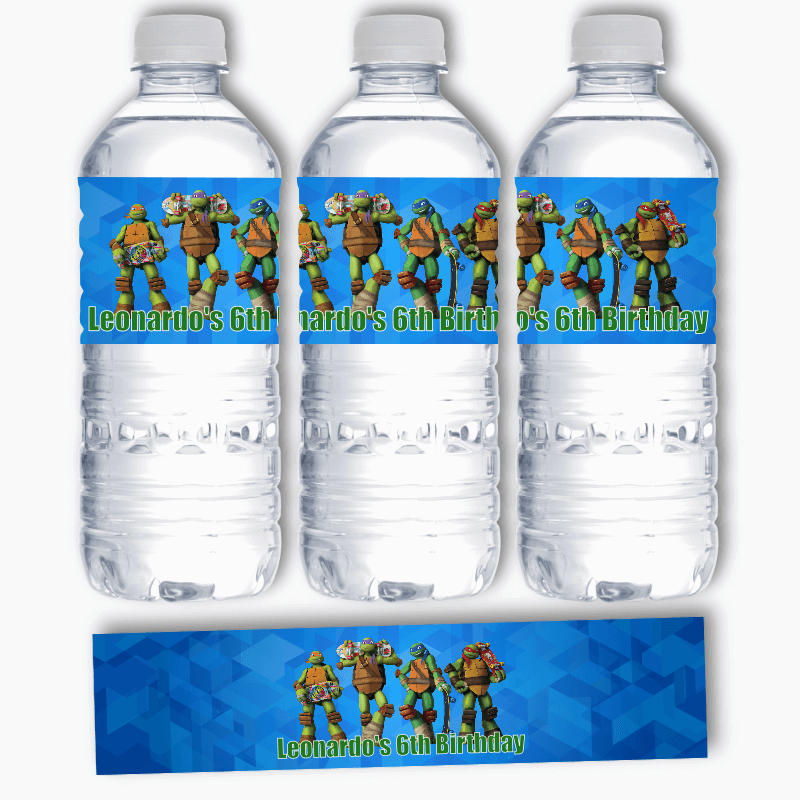 Ninja Turtle Water Bottle Label