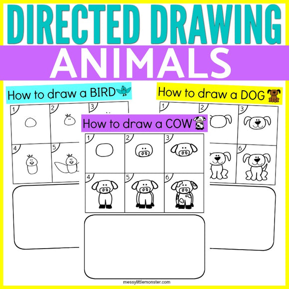 Directed Drawing Animals Messy Little Monster Shop