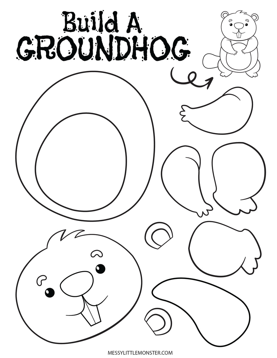 Printable Groundhog Day Crafts Messy Little Monster Shop