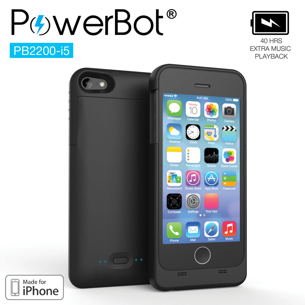 Onleesbaar Invloed Master diploma MFi PowerBot® PB2200-i5 Battery Charging Case for iPhone 5 / iPhone 5s |  SoundBot