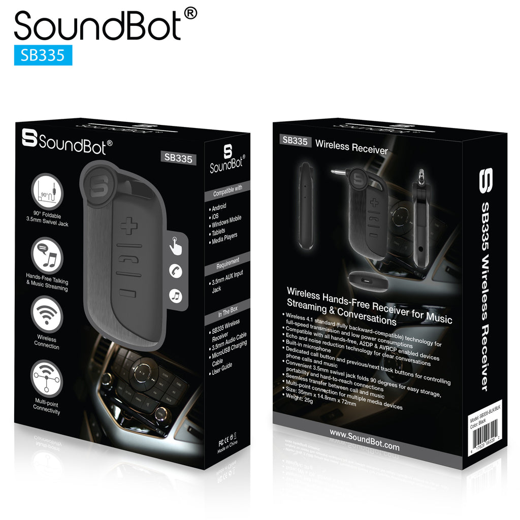 SoundBot® SB335 Universal Wireless Bluetooth Stereo Receiver Audio Ada ...