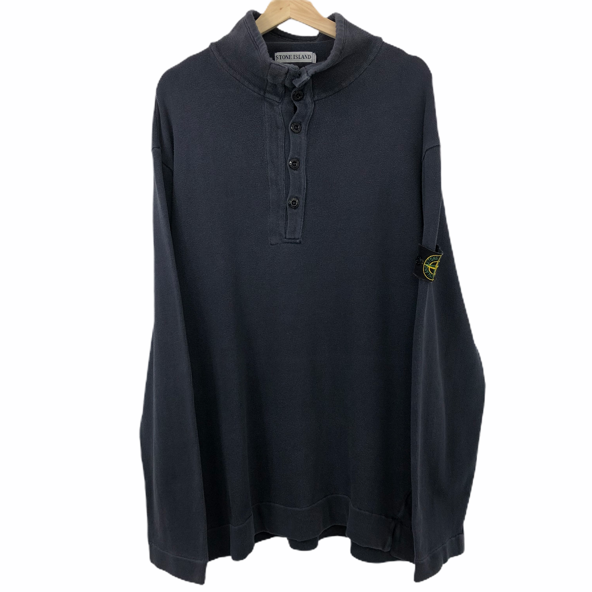 90sVintage Stone Island henley neck knit | hartwellspremium.com