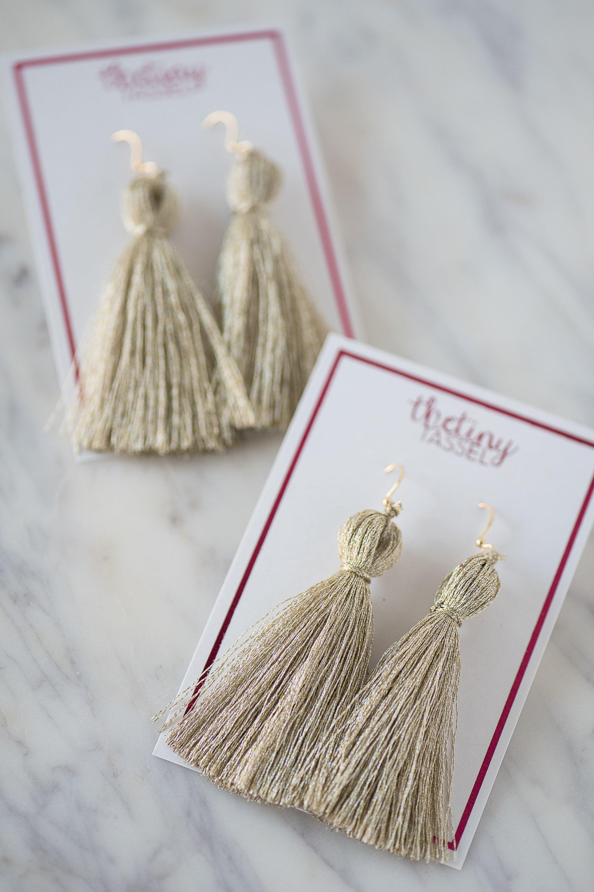 Metallic Tassels, Silver, Gold, Copper Earring Tassels Mini Jewelry Making  Tassels, 1.25 Handmade Fringe Charms, DIY Holiday Earrings 