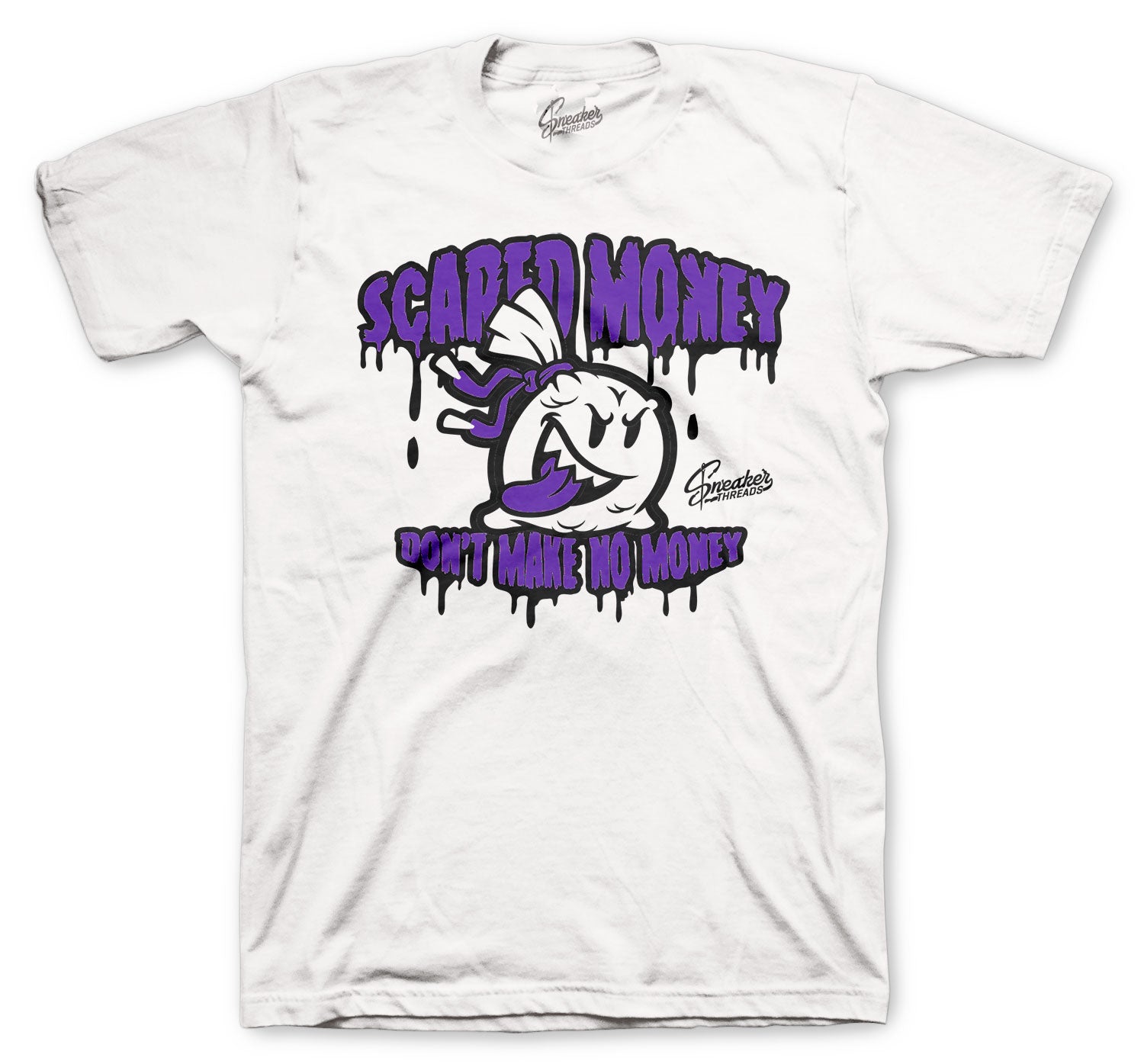 white and purple jordan 4 shirt