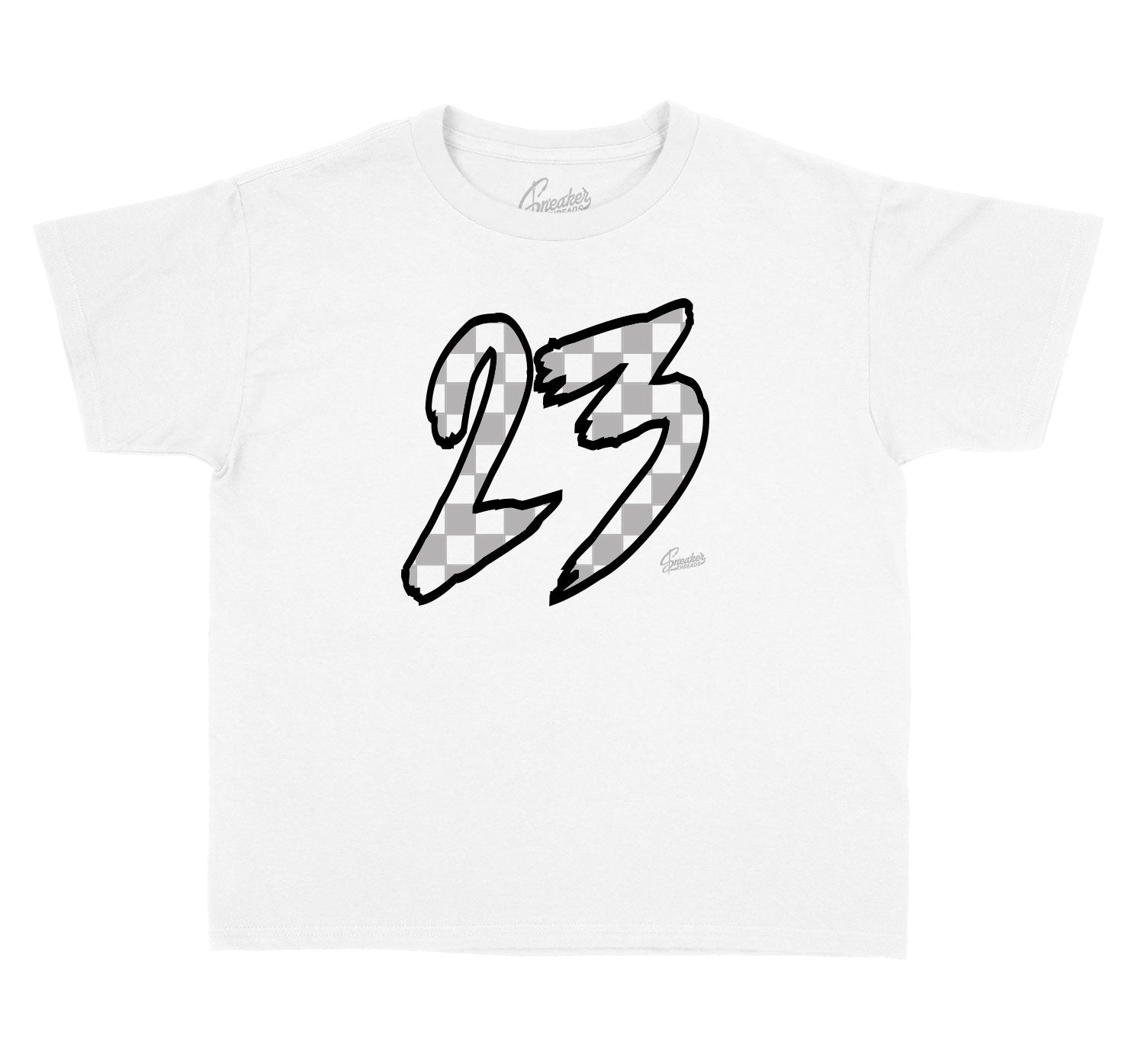 white and silver jordan shirt