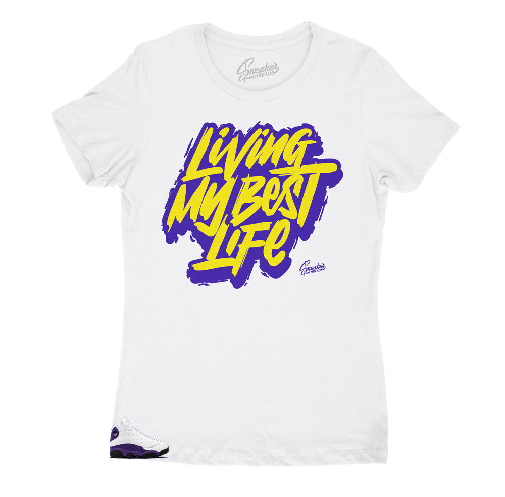 jordan 13 lakers shirt