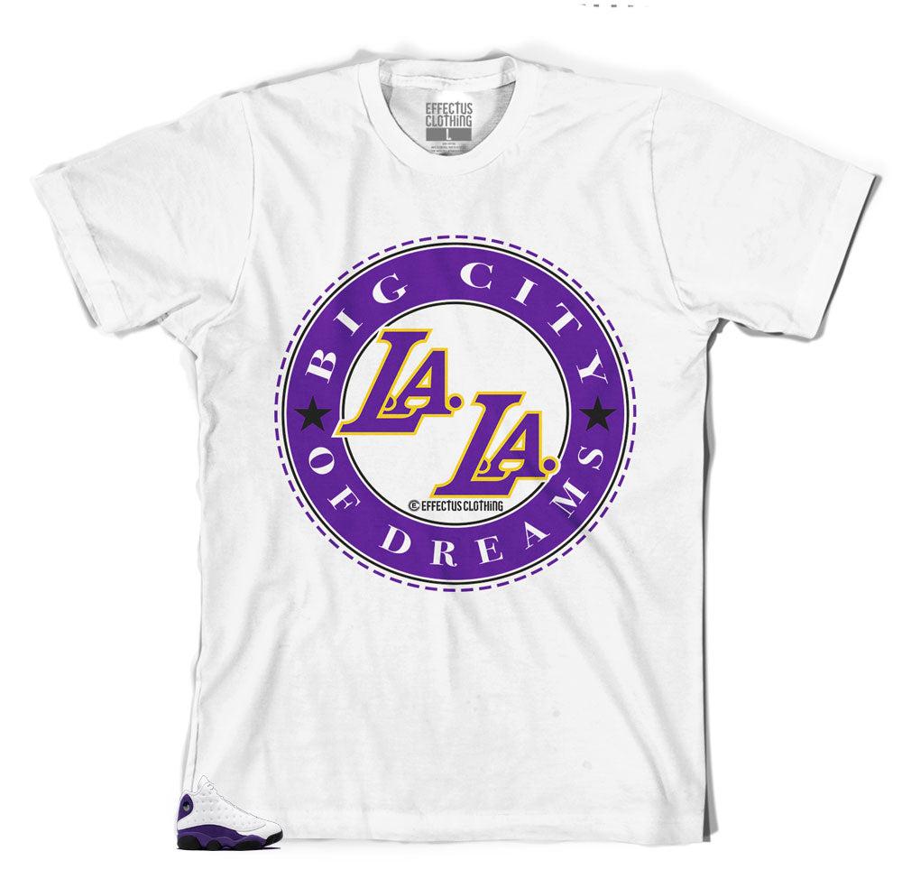 jordan retro 13 lakers shirt