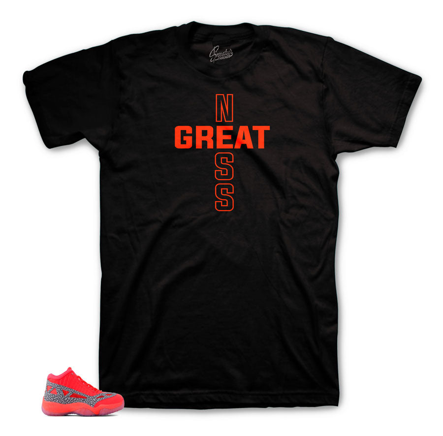 Jordan 11 ie flash crimson tees match 