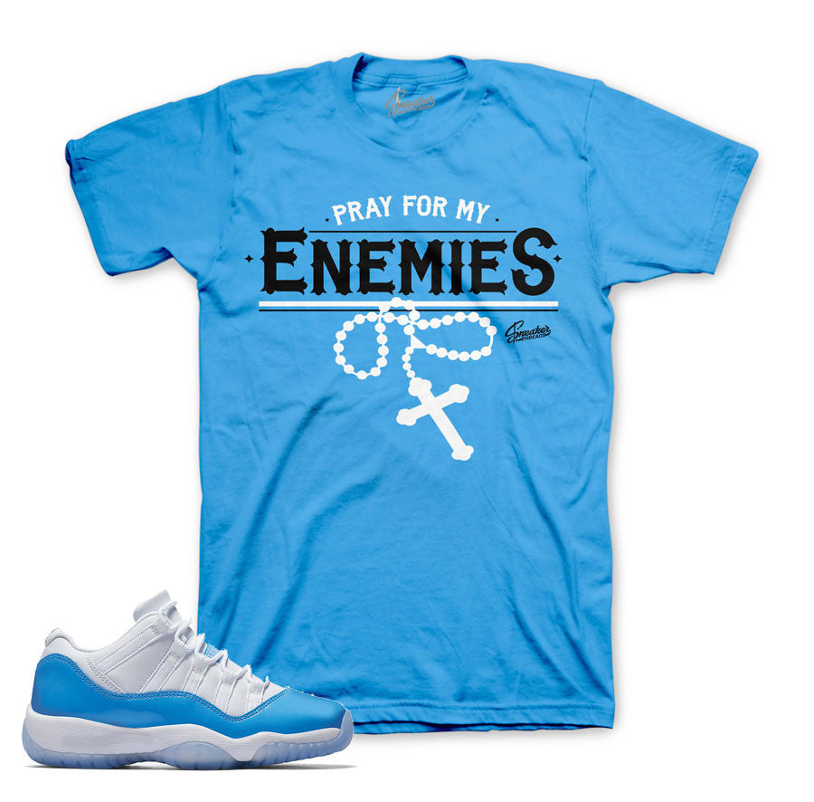 University Blue Jordan 11 Shirts Match Unc Sneaker Tee