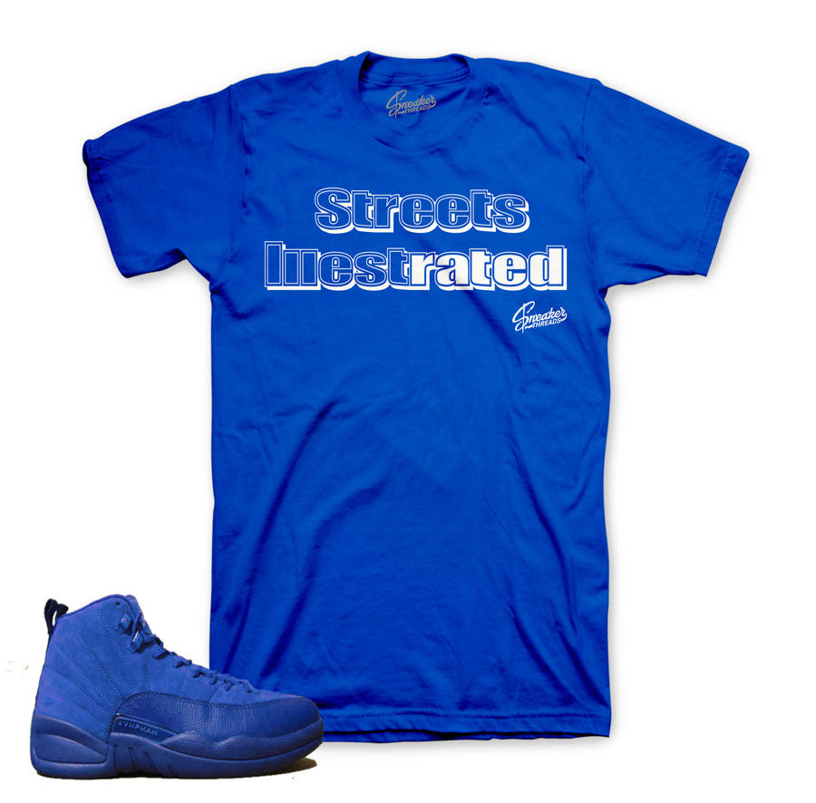 royal blue and white jordan shirt