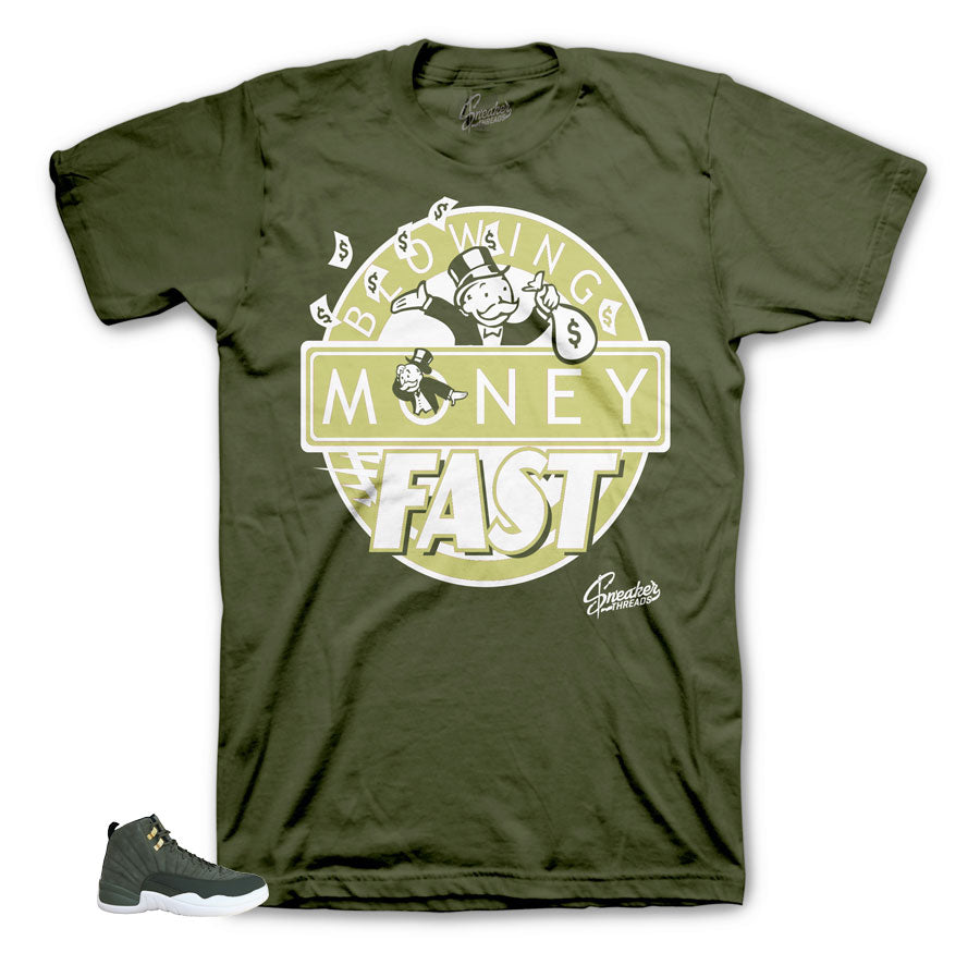 jordan 12 olive green shirt