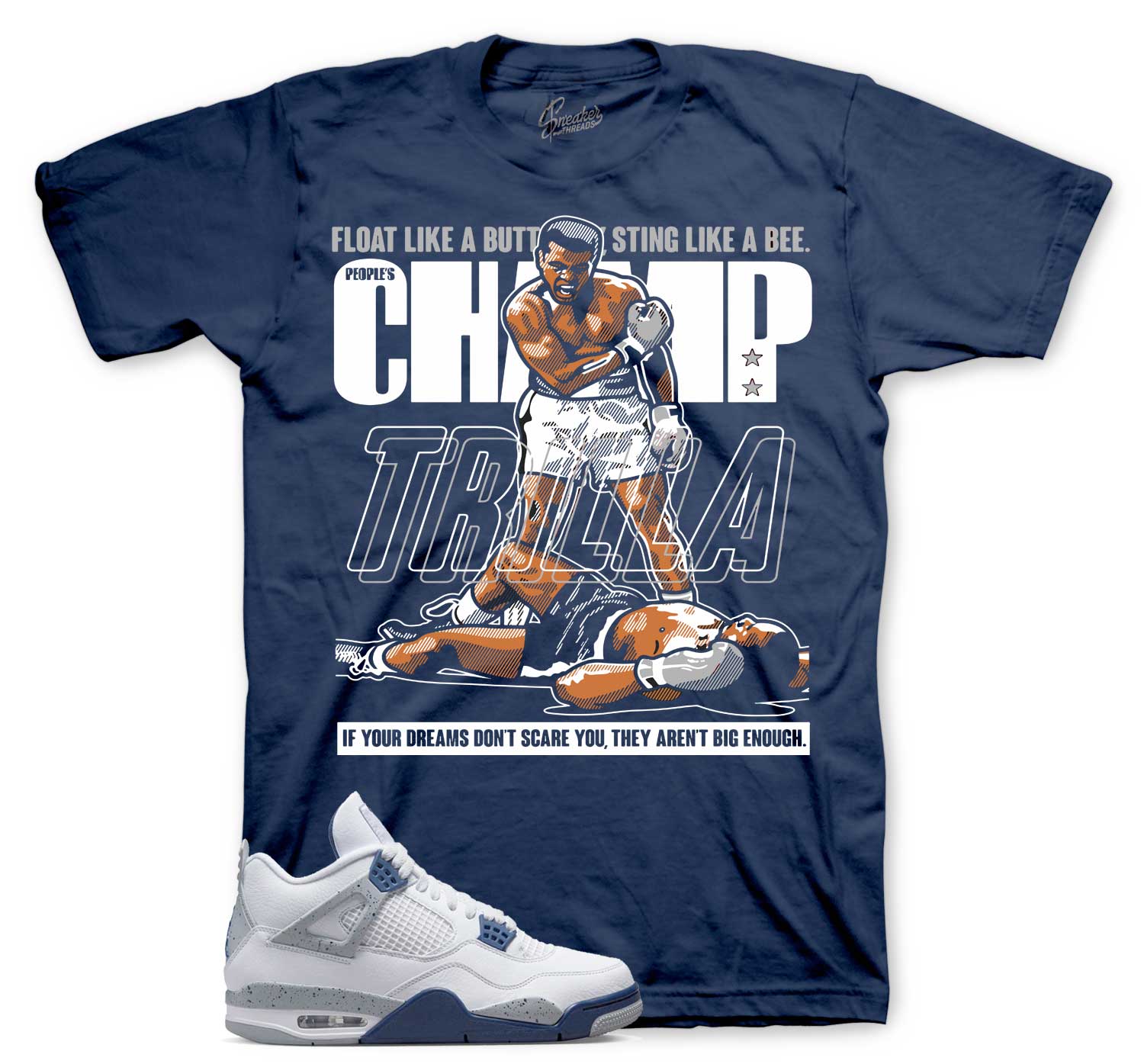 blue jordan 4 shirt