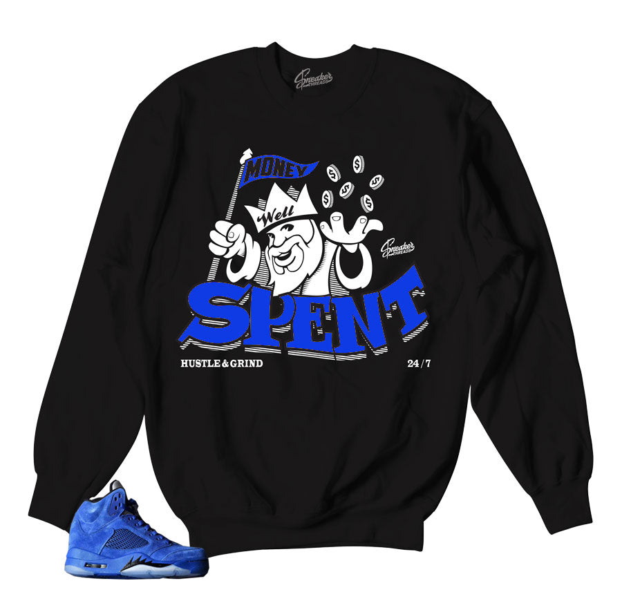 jordan 5 blue suede shirt