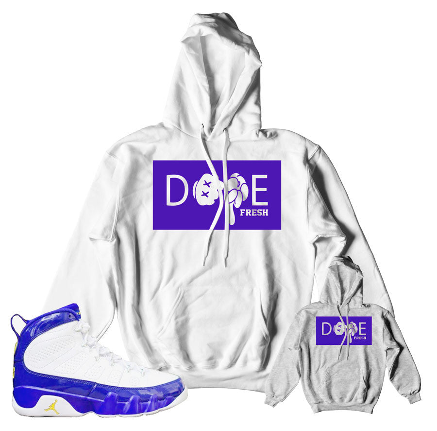 Jordan 9 lakers hoody match retro 9 