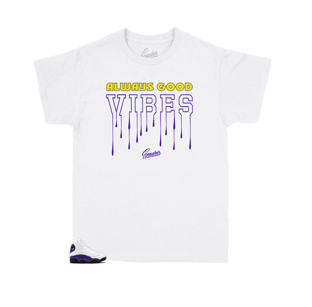 Jordan 13 Lakers Always Vibes tee to 