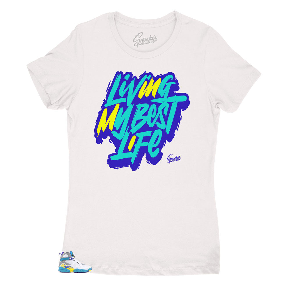 Jordan 8 Aqua Livin Life Shirt to match 