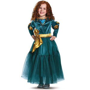 Brave Costume The Princess Merida Cosplay Dress Birthday Party Dress For Kids