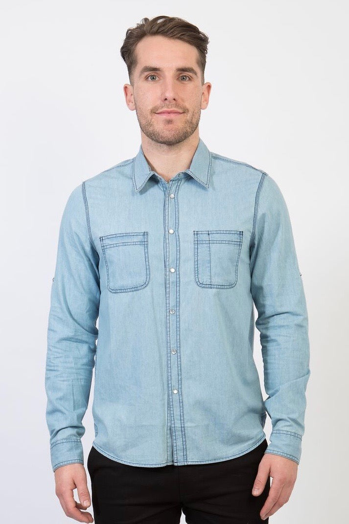 pale denim shirt