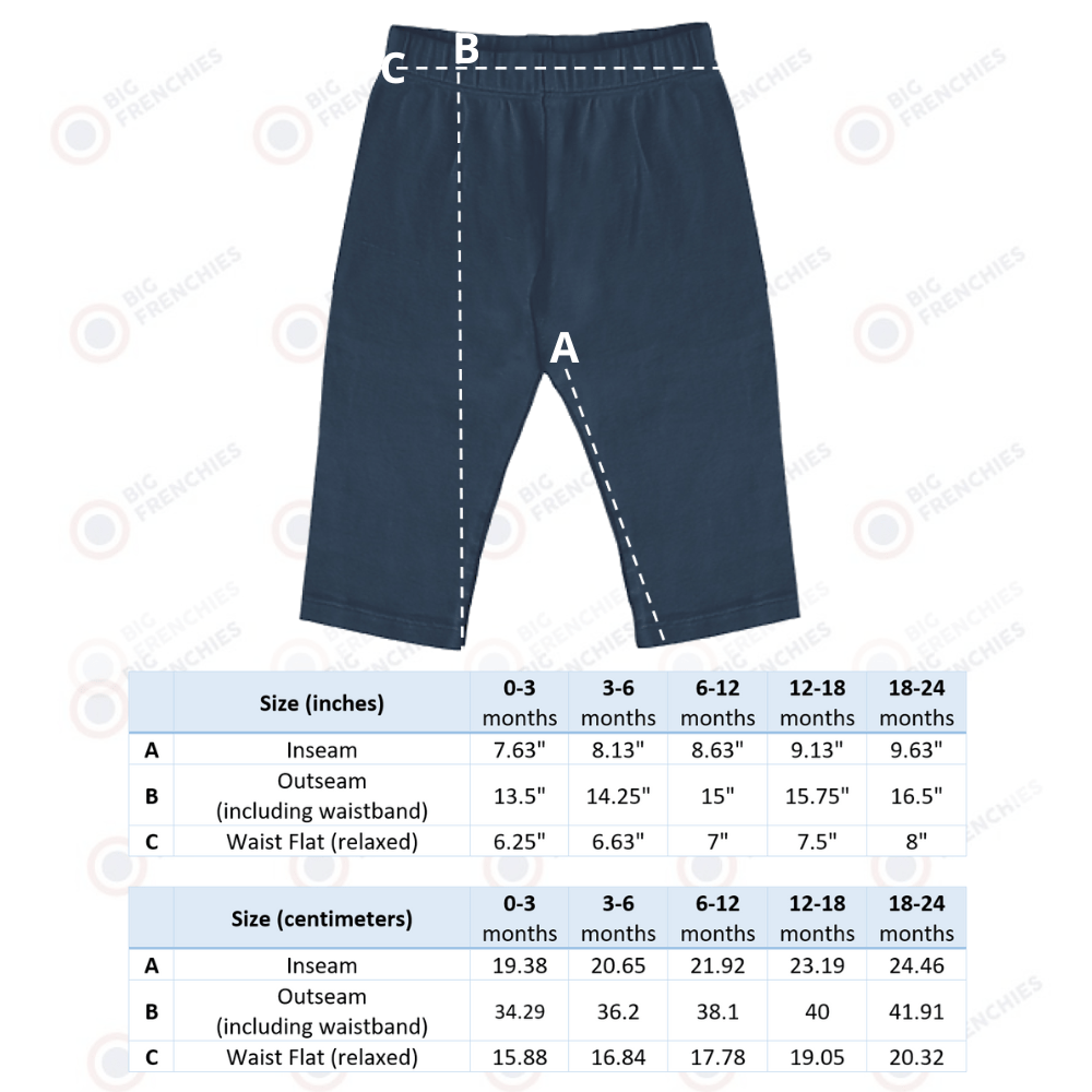 Size Chart - Infant Rib Pants