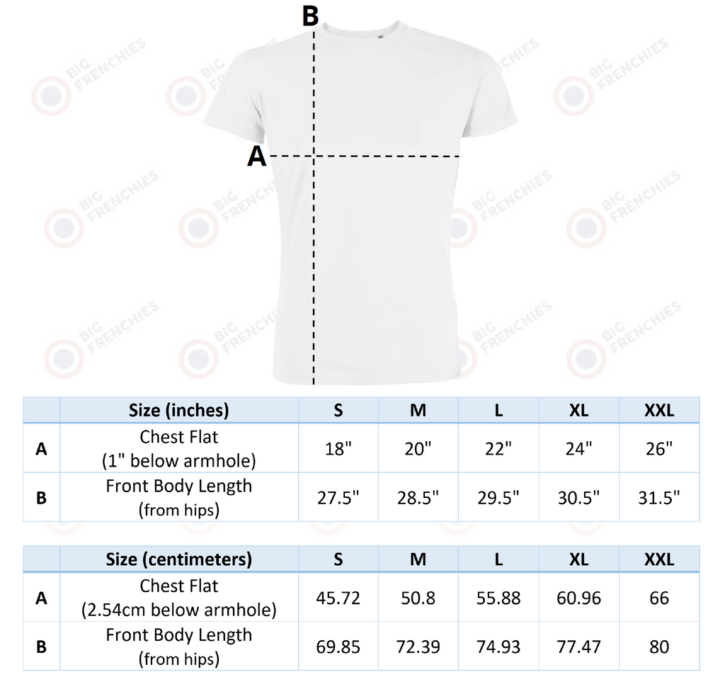 men's t-shirt size chart